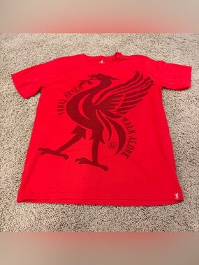Liverpool FC You'll Never Walk Alone Crest Red T-Shirt LFC Football Club Medium